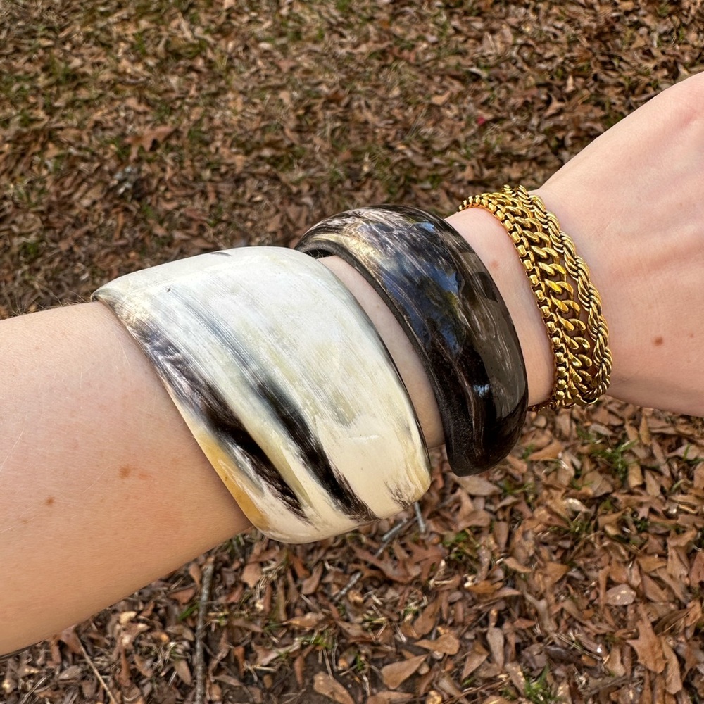 Natural buffalo horn bangle